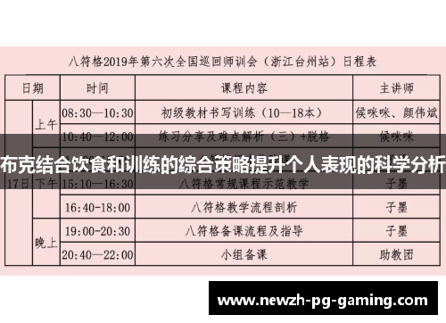布克结合饮食和训练的综合策略提升个人表现的科学分析